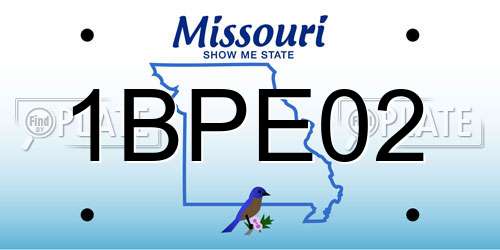 1BPE02 Missouri License Plate
