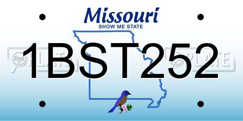 1BST252 Missouri License Plate