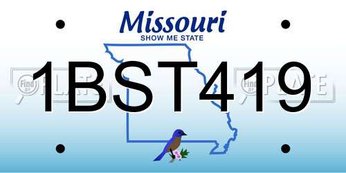 1BST419 Missouri License Plate
