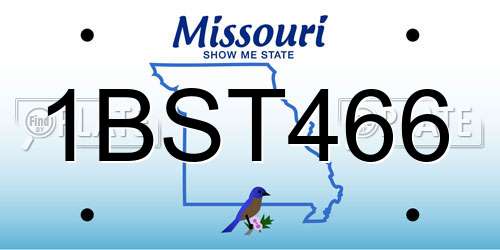 1BST466 Missouri License Plate
