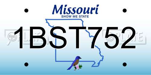 1BST752 Missouri License Plate