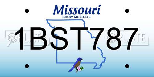 1BST787 Missouri License Plate