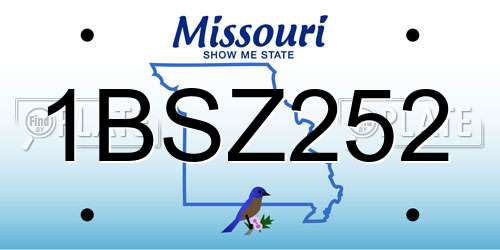 1BSZ252 Missouri License Plate