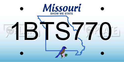 1BTS770 Missouri License Plate
