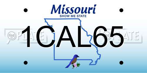1CAL65 Missouri License Plate