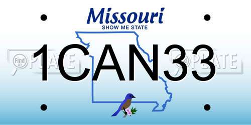 1CAN33 Missouri License Plate