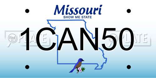 1CAN50 Missouri License Plate