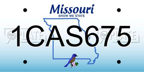 1CAS675 Missouri License Plate
