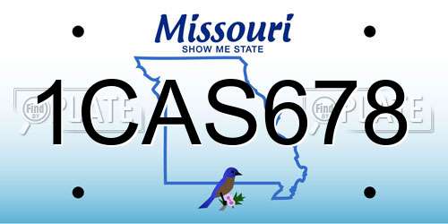 1CAS678 Missouri License Plate