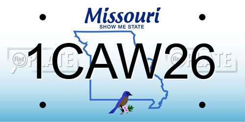 1CAW26 Missouri License Plate