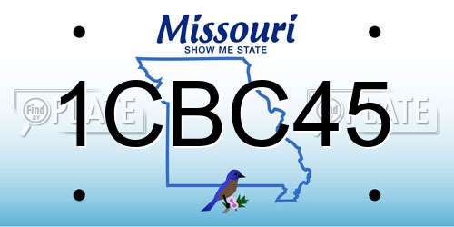 1CBC45 Missouri License Plate