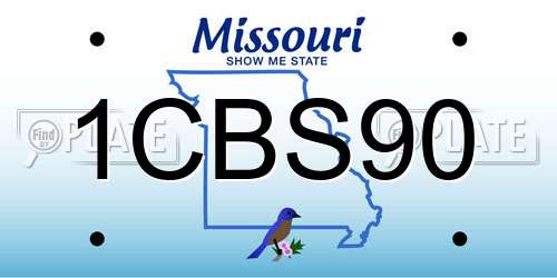 1CBS90 Missouri License Plate