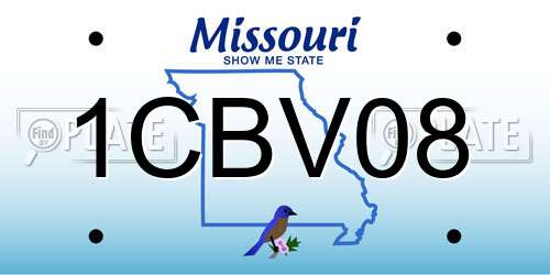 1CBV08 Missouri License Plate