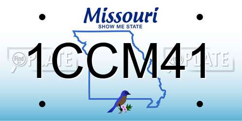 1CCM41 Missouri License Plate