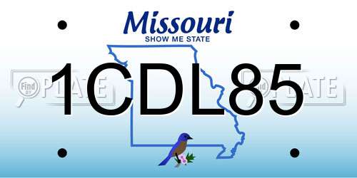 1CDL85 Missouri License Plate