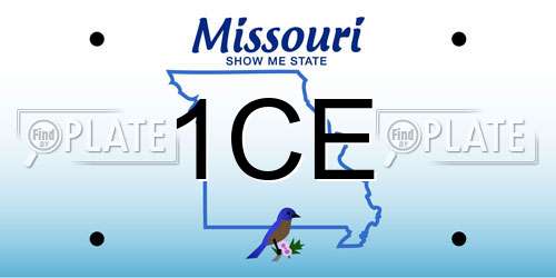 1CE Missouri License Plate