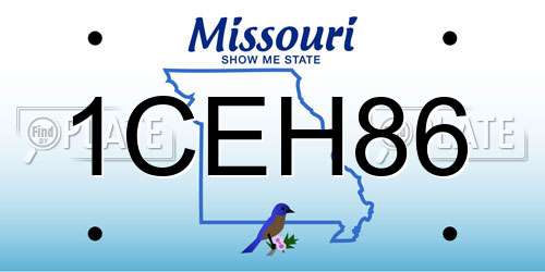 1CEH86 Missouri License Plate