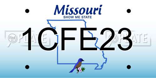 1CFE23 Missouri License Plate
