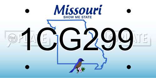 1CG299 Missouri License Plate