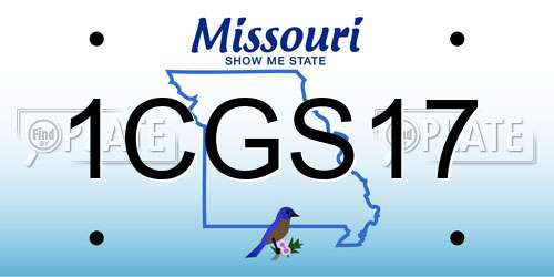 1CGS17 Missouri License Plate