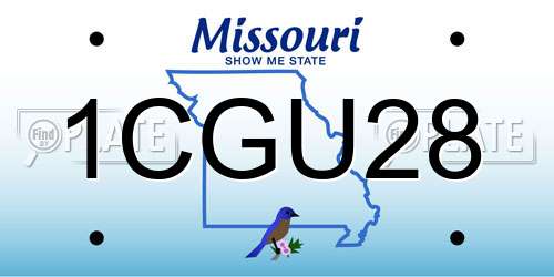 1CGU28 Missouri License Plate