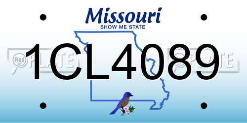 1CL4089 Missouri License Plate