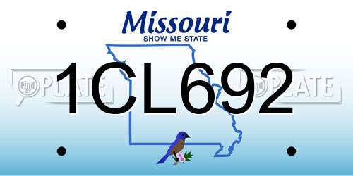 1CL692 Missouri License Plate
