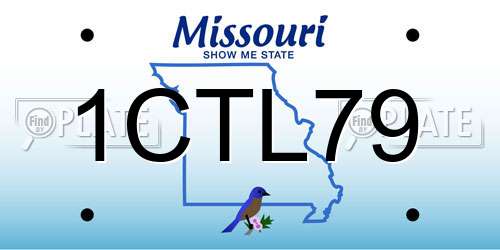 1CTL79 Missouri License Plate
