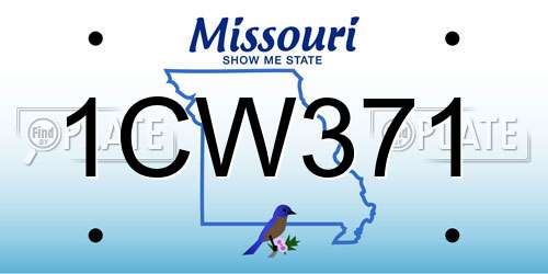 1CW371 Missouri License Plate