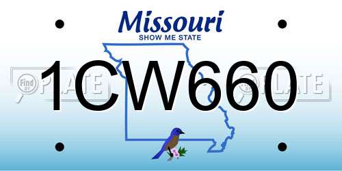 1CW660 Missouri License Plate