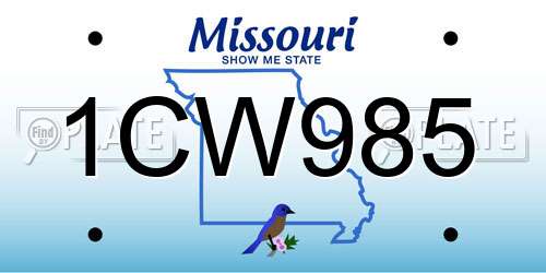 1CW985 Missouri License Plate