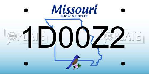 1D00Z2 Missouri License Plate