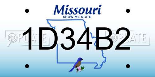 1D34B2 Missouri License Plate