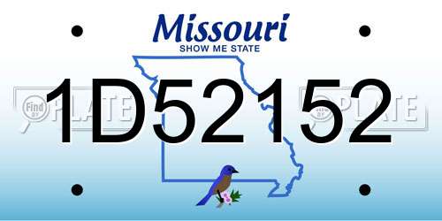 1D52152 Missouri License Plate