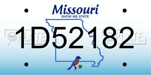 1D52182 Missouri License Plate
