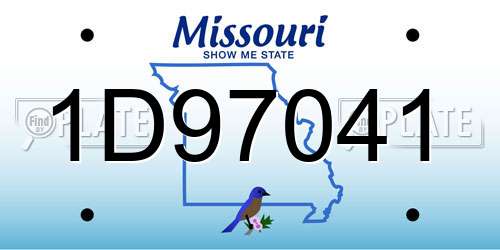 1D97041 Missouri License Plate