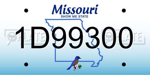 1D99300 Missouri License Plate