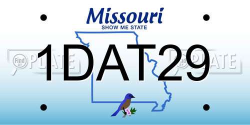 1DAT29 Missouri License Plate