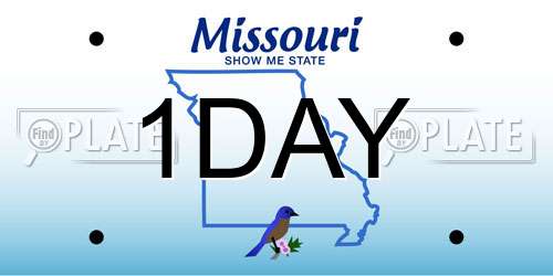 1DAY Missouri License Plate