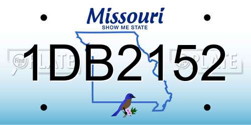 1DB2152 Missouri License Plate