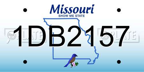 1DB2157 Missouri License Plate