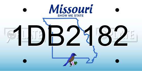 1DB2182 Missouri License Plate