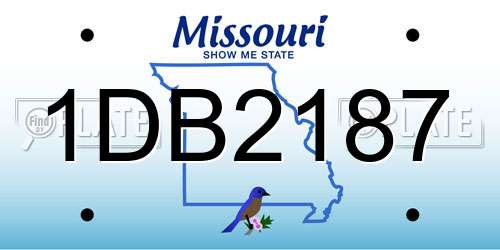 1DB2187 Missouri License Plate