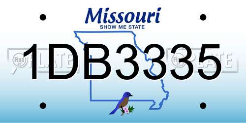 1DB3335 Missouri License Plate
