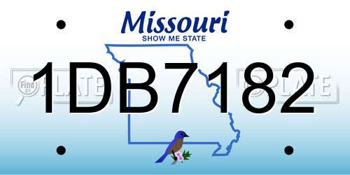 1DB7182 Missouri License Plate