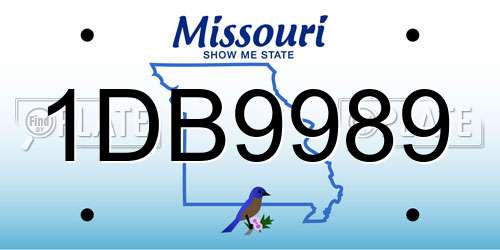 1DB9989 Missouri License Plate