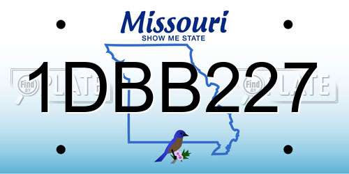 1DBB227 Missouri License Plate
