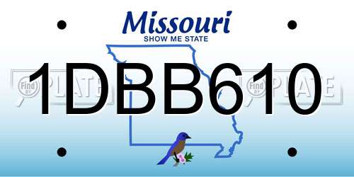 1DBB610 Missouri License Plate