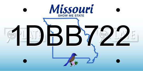 1DBB722 Missouri License Plate