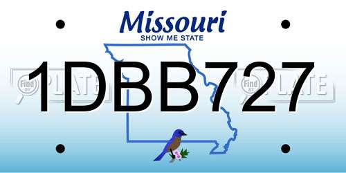 1DBB727 Missouri License Plate